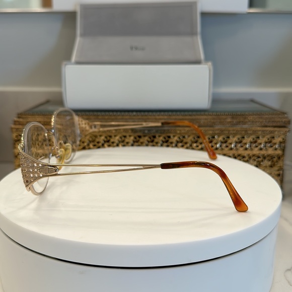 VTG Dior - Gold-Toned Rx Eyeglass Frames - EUC, w/ VTG Dior Case/Fair - Picture 8 of 17